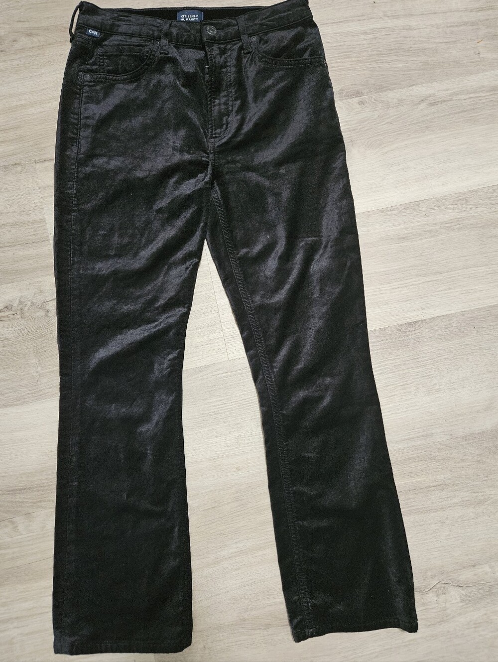 Citizens of Humanity Isola Black Velvet Bootcut Pants Size 26